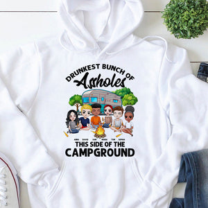 Drunkest Bunch Of Assholes Personalized Shirts,Gift For Camping Friends - Shirts - GoDuckee