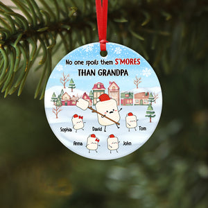 No One Spoils S'mores Than Grandpa Personalized Grandpa Ornament, Christmas Gift For Family - Ornament - GoDuckee