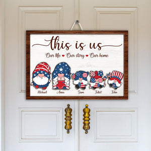 This Is Us Our Life Our Story Our Home Personalized Independence Day Layered Wood Sign Stand - Wood Sign - GoDuckee