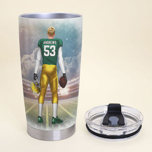 American Football Personalized Tumbler - Eat Sleep Get My Boy To Sports Repeat - Tumbler Cup - GoDuckee