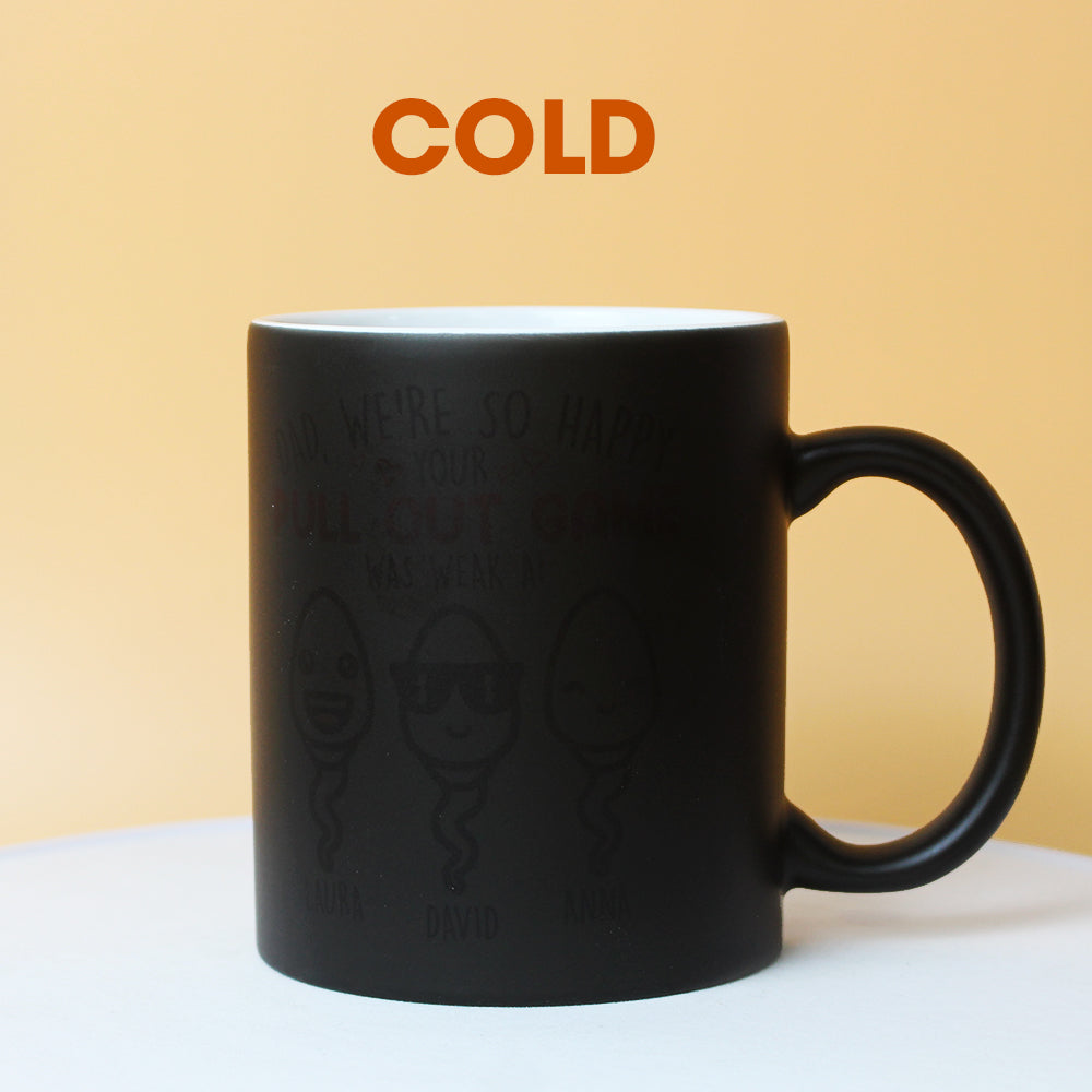 Dad Your Pull Out Game Was Weak, Personalized Magic Mug for Funny Dads - Magic Mug - GoDuckee