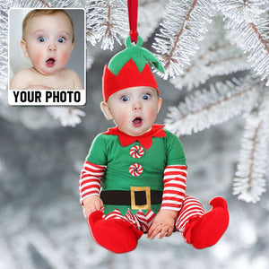 Personalized Baby Acrylic Ornament, Little Kid With Cute Costume, Upload Kid's Image - Ornament - GoDuckee