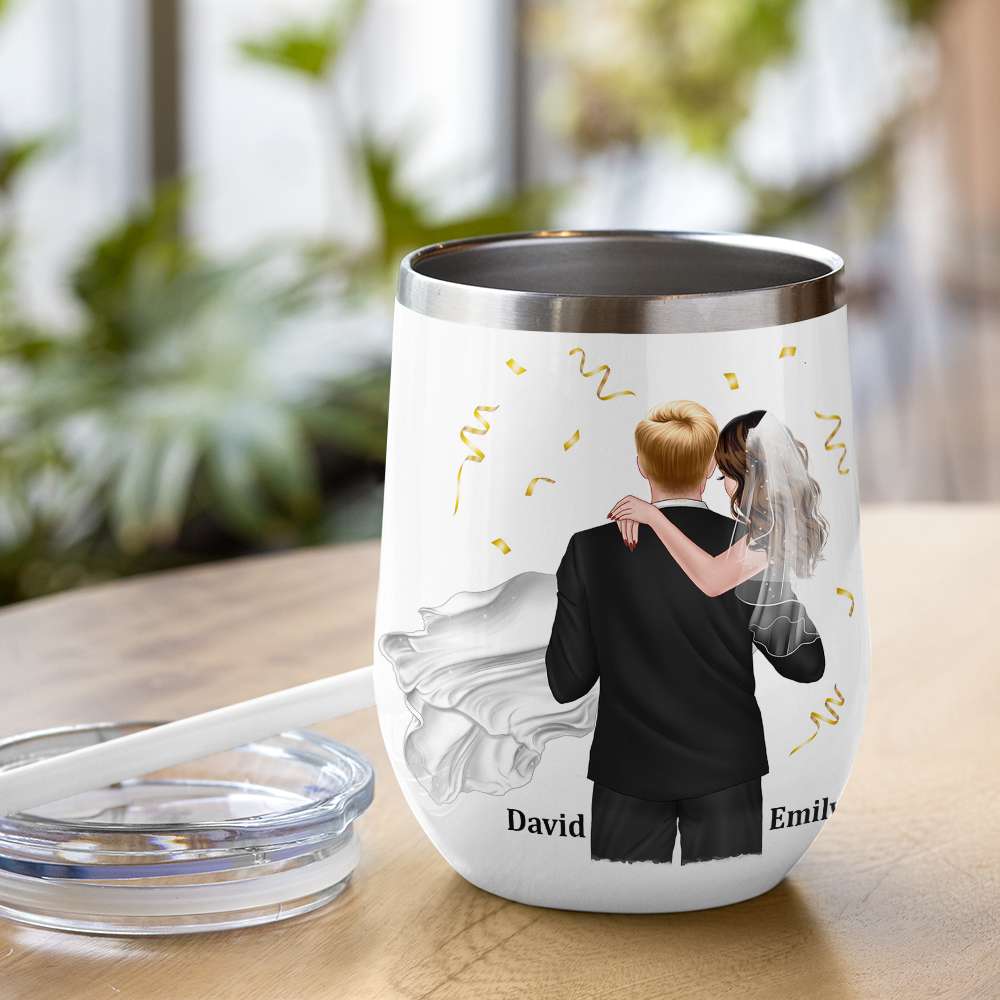 Personalized Bride and Groom Clear Glass Mug – Mooi Metal Art