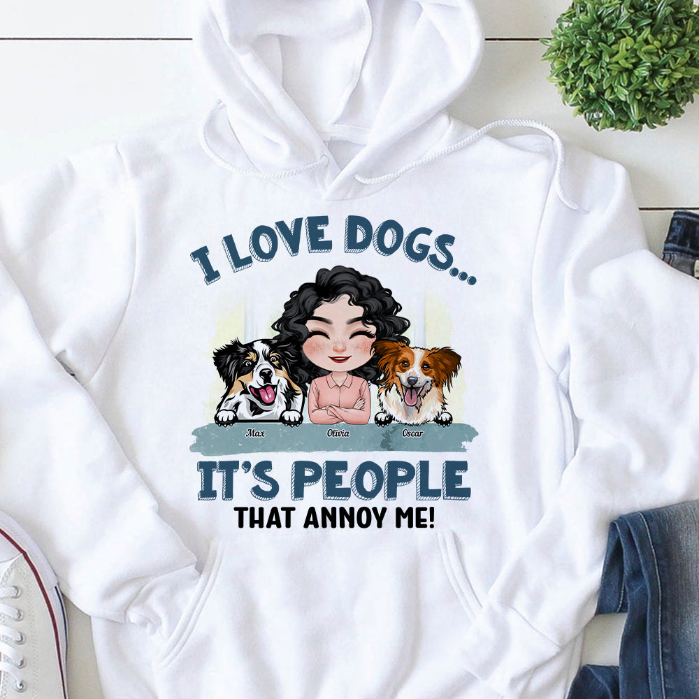 I Love Dogs It's People That Annoy Me, Personalized Dog Shirt, Gift For Dog Lovers - Shirts - GoDuckee