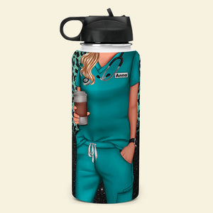 Straight Outta Night Shift Personalized Nurse Water Bottle, Gift For Nurse - Water Bottles - GoDuckee