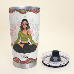 By Being Yourself You Put Something Beautiful Into The World Personalized Yoga Tumbler Cup - Tumbler Cup - GoDuckee