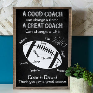 A Great Coach Can Change A Life, Personalized Football Canvas Print, Gift For Coach - Poster & Canvas - GoDuckee