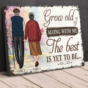 Personalized Old Couple Poster - Grow Old Along With Me - Holding Hand - Poster & Canvas - GoDuckee