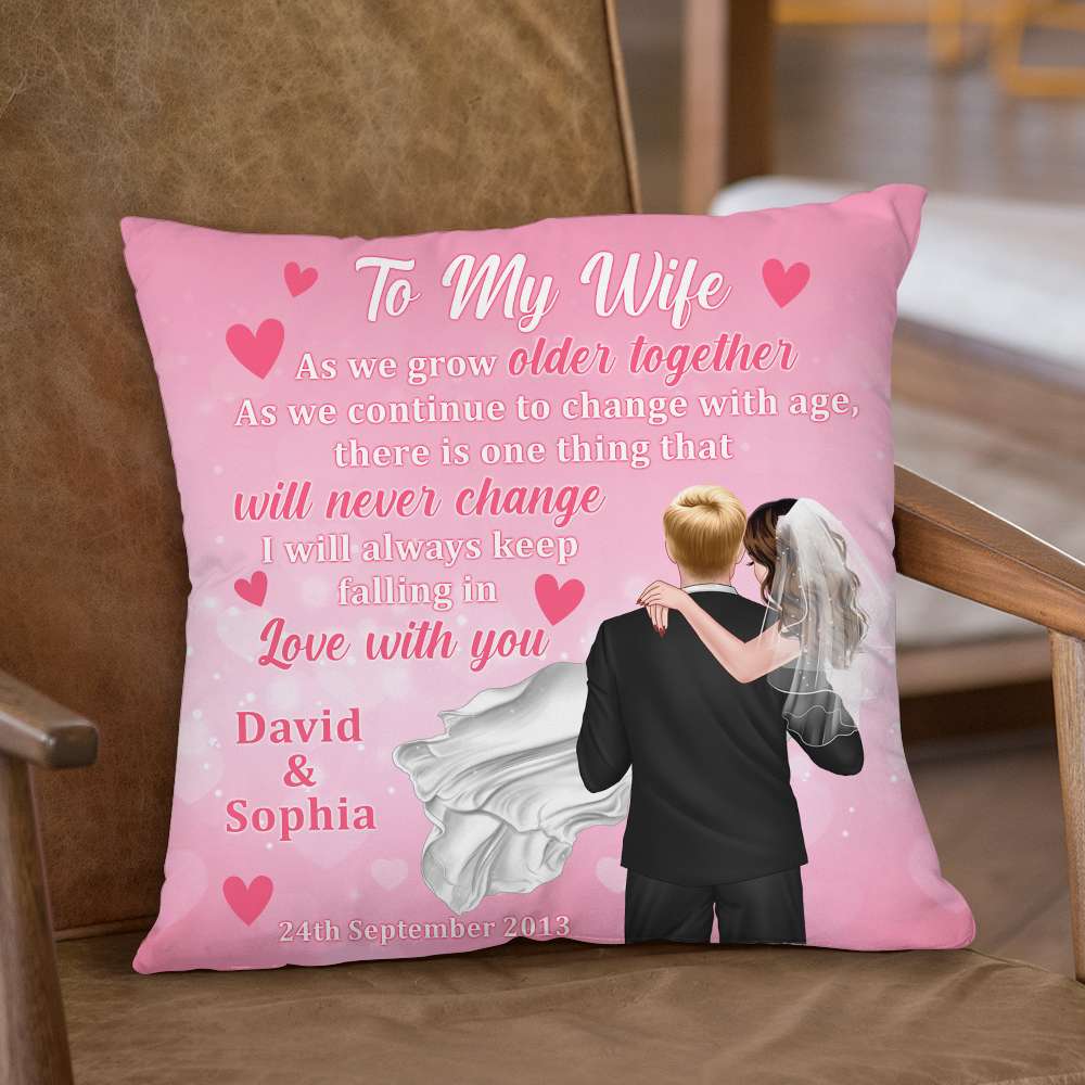 Keep Falling In Love With You, Personalized Square Pillow, Romantic Couple Pillow, Gift For Wife/Husband - Pillow - GoDuckee