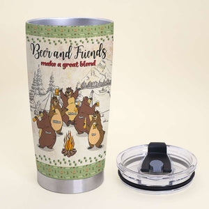 Beer And Friends Make A Great Blend Personalized Camping Tumbler Cup - Tumbler Cup - GoDuckee