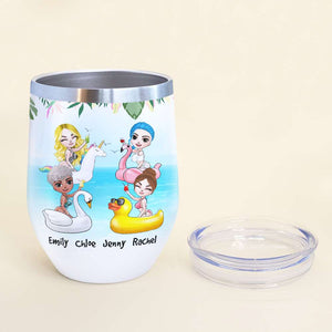 Personalized Summer Girl Wine Tumbler - I Hate That Bitch Too Let's Drink - Wine Tumbler - GoDuckee