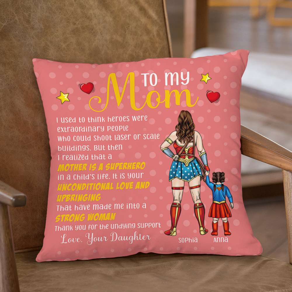Mom And Kids 04naqn100223tm Personalized Square Pillow - Pillow - GoDuckee