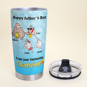 Dear Dad We're Glad That We Came Out Of Yours, Personalized Tumbler, Funny Sperms Tumbler, Father's Day, Birthday Gift For Dad - Tumbler Cup - GoDuckee