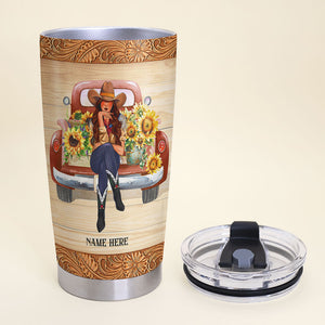 Personalized Cowgirl Tumbler Cup - Western Floral - Soul Of A Gypsy - Heart Of A Hippie - Tumbler Cup - GoDuckee