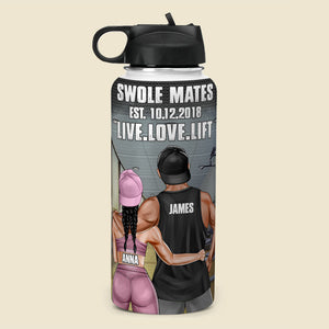 Personalized Gym Couple Water Bottle - Live Love Lift, Sex Weight & Protein Shakes GYM2104 - Water Bottles - GoDuckee