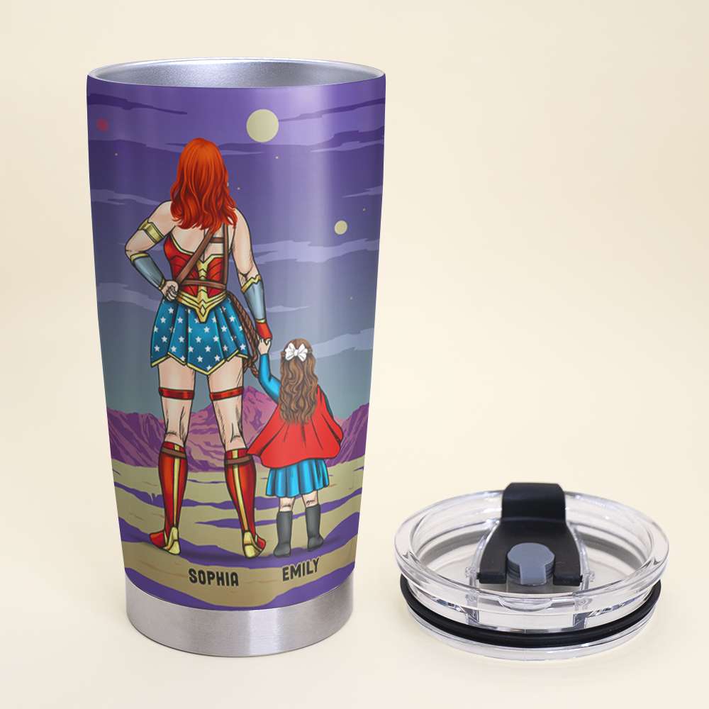 Personalized Super Mom Stainless Coffee Tumbler