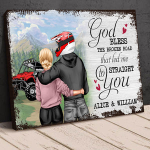 Personalized UTV Racing Couple Poster - God Blessed The Broken Road That Led Me Straight To You - Poster & Canvas - GoDuckee