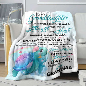 Once Upon A Time Grandma Granddaughter Personalized Blanket - Blanket - GoDuckee