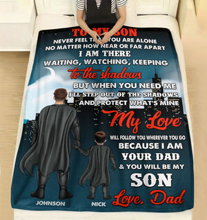 Never Feel That You Are Alone Personalized Blanket, Gift For Son and Daughter - Blanket - GoDuckee