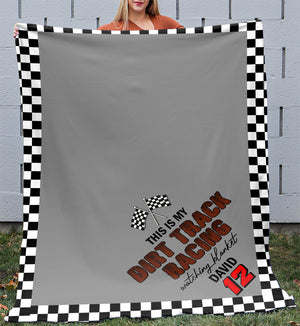 This Is My Dirt Track Racing Watching Blanket, Custom Driver Name & Number - Blanket - GoDuckee