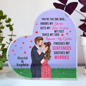 You Are My Everything, Couple Kissing Happy Day Heart Shaped Acrylic Plaque - Decorative Plaques - GoDuckee