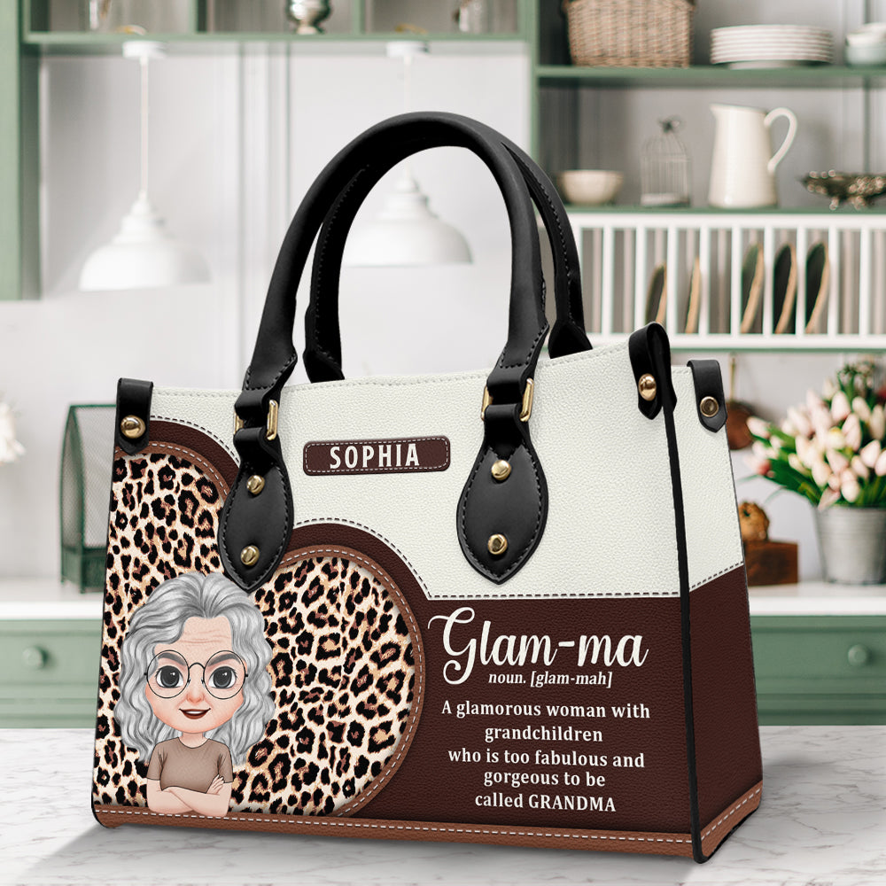 Glam ma Noun, Family Grandma And Children Leather Bag - Leather Bag - GoDuckee