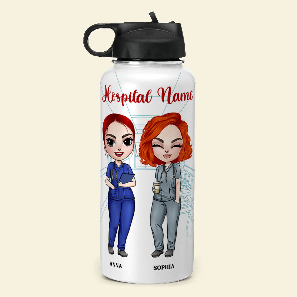 Personalized Nurse Besties Water Bottle - We'll Always Be Crazy Nurse -  GoDuckee