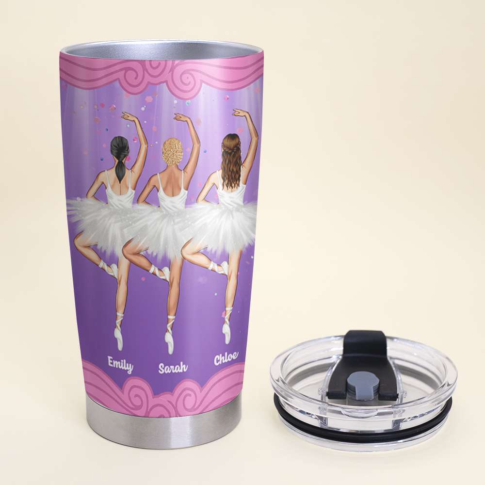 Personalized Ballet Dancing Girl Tumbler - Ballet Dance Sister Definition - 3 Dancers - Tumbler Cup - GoDuckee