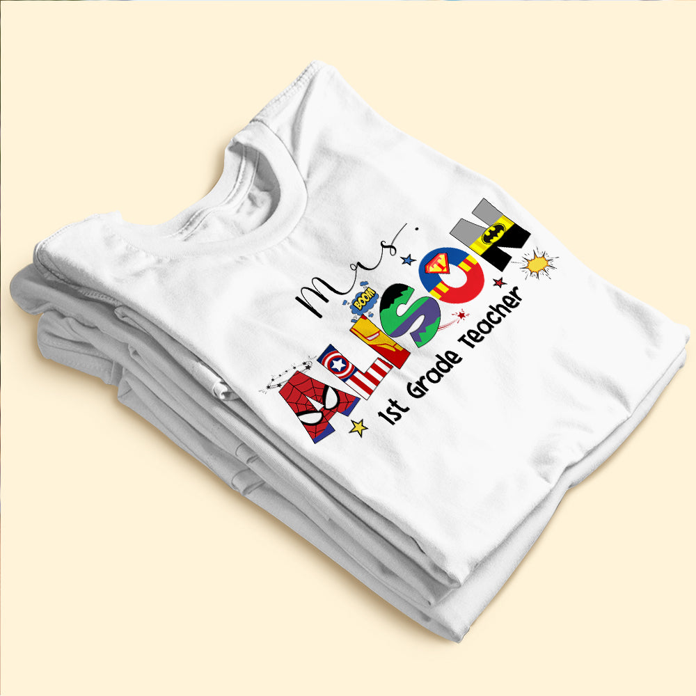 Personalized Teacher Shirt, Custom Teacher Name - Letters - Shirts - GoDuckee