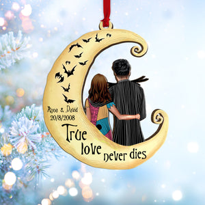 Couple True Love Never Die, Personalized Wood Ornament - Ornament - GoDuckee