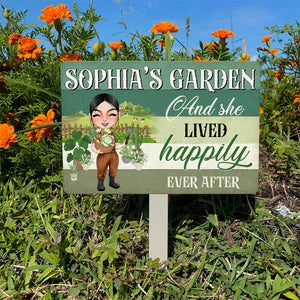 And She Lived Happily Ever After, Gift For Farmer Girl Personalized Farmer Metal Sign - Metal Wall Art - GoDuckee