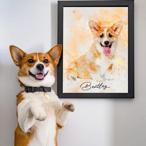 Watercolor Art - Custom Pet Photo Poster - Poster & Canvas - GoDuckee