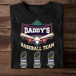 Daddy's Baseball Team Personalized Baseball Dad Shirts - Shirts - GoDuckee