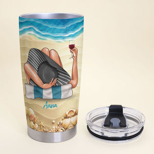 Tanned And Tipsy Personalized Beach Girl Tumbler Cup, Gift For Girls - Tumbler Cup - GoDuckee