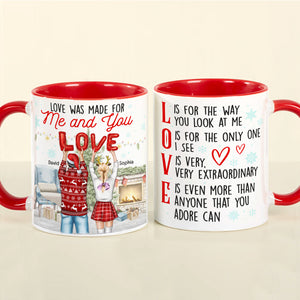Couple Love Was Made For You And Me, Personalized Accent Mug - Coffee Mug - GoDuckee