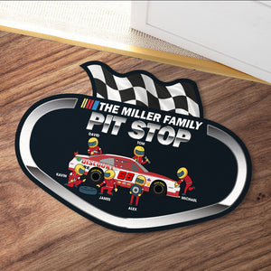 Pit Stop Personalized Racing Custom Shape Doormat - Doormat - GoDuckee