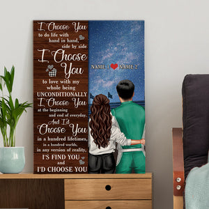Personalized Racing Couple Poster - I Choose You To Do Life With Hand In Hand, Side By Side - Poster & Canvas - GoDuckee