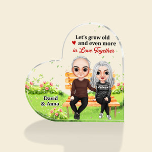 Let's Grow Old And Even More In Love Together Personalized Couple Plaque, Gift For Couple - Decorative Plaques - GoDuckee