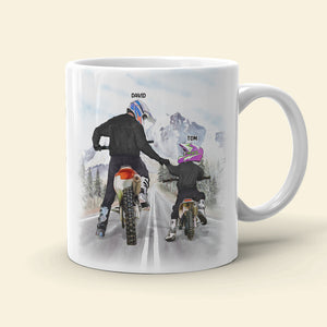 Motocross Father And Son Riding Partners For Life Personalized White Mug, Gift For Dirt Bike Family - Coffee Mug - GoDuckee