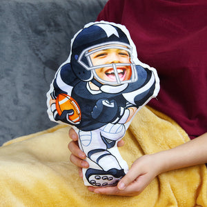 American Football Boy Custom Face Pillow, Love Family - Pillow - GoDuckee