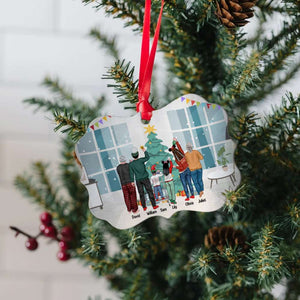 Family Christmas We're All This Together, Personalized Family Aluminium Medallion Ornament - Ornament - GoDuckee