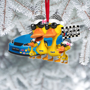 Personalized Duck Racing Family Ornament, Christmas Tree Decor - Ornament - GoDuckee