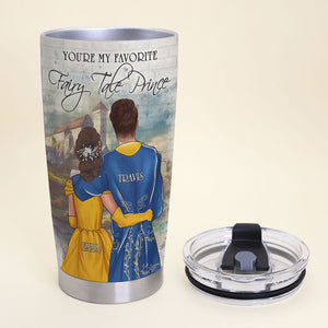 Personalized Couple Tumbler - One In A While Right In The Middle Of Ordinary Life Love Give Us A Fairy Tale - Beast and Beauty - Tumbler Cup - GoDuckee