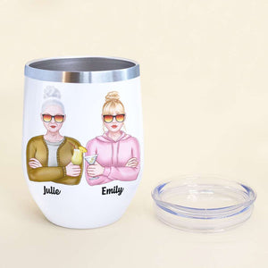 Personalized Drinking Mother & Daughter Wine Tumbler - Don't Make Me Act Like - Wine Tumbler - GoDuckee