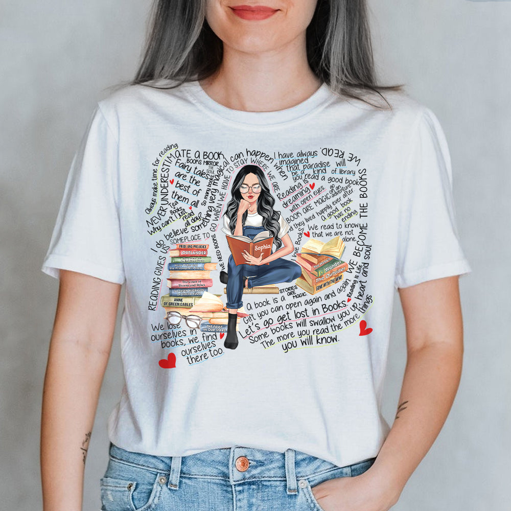 Reading Girl, Book Girl T-shirt Hoodie Sweatshirt - Shirts - GoDuckee