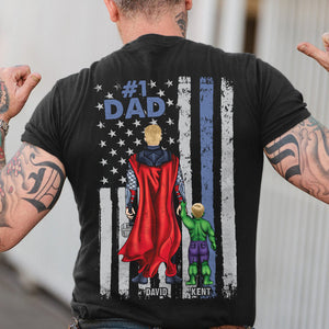 Super Dad, Number One Dad, Personalized Shirt, Father's Day Gift For American Dad - Shirts - GoDuckee