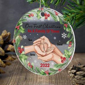 Our First Christmas As A Family Personalized New Parents Ornament, Gift For Family - Ornament - GoDuckee