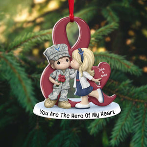 Military Couple Love Acrylic Custom Shape Ornament - Ornament - GoDuckee