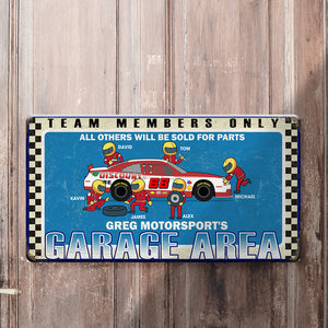 Team Members Only Personalized Racing Metal Sign - Metal Wall Art - GoDuckee