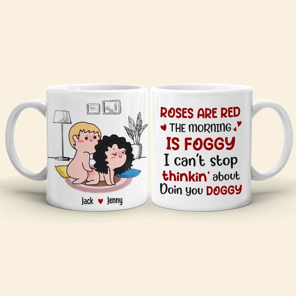 Roses Are Red The Morning Is Foggy Personalized Couple Pillow, Blanket, White Mug, Tumbler, Gift For Couple - Pillow - GoDuckee
